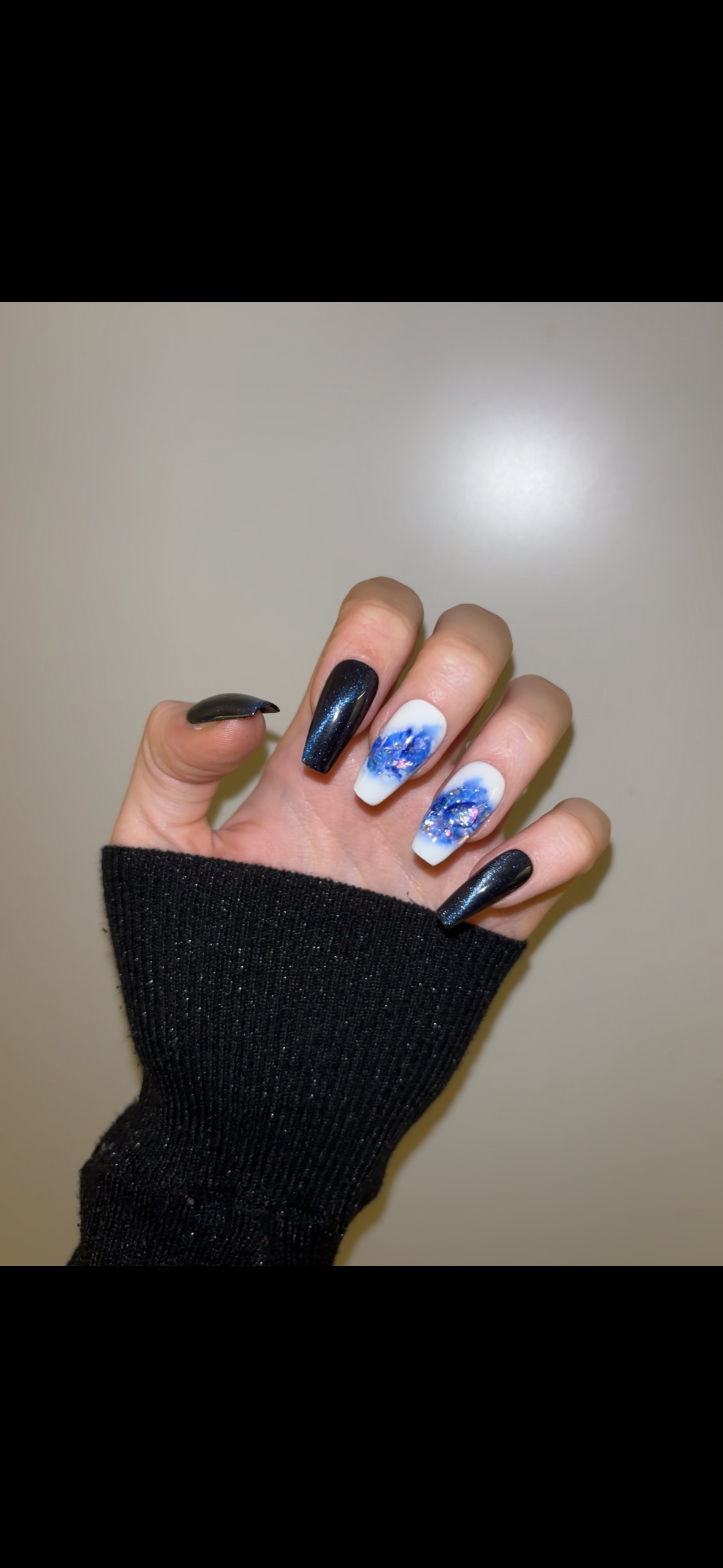 Celestial Marble – Cosmic Blue Press-On Nails